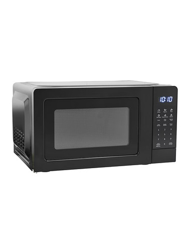 Black digital microwave 17l - black,
